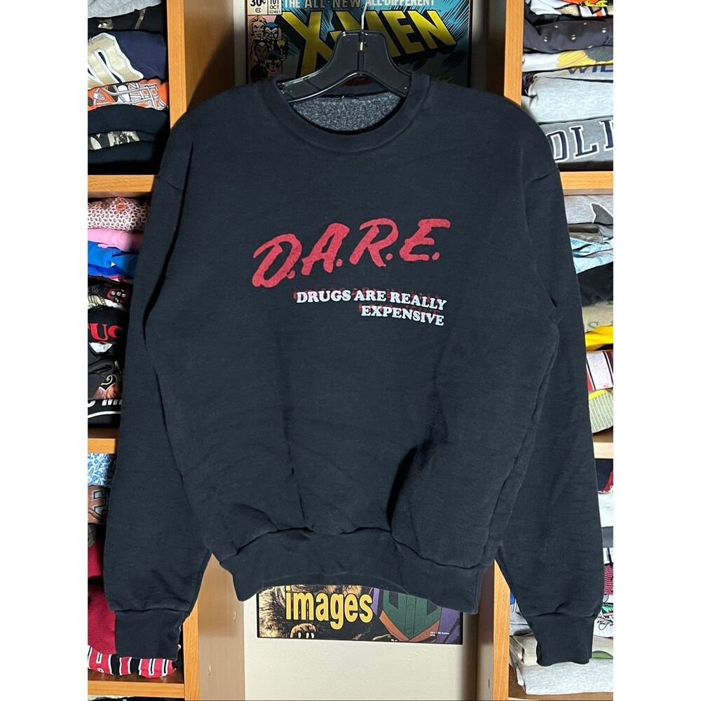 Vintage DARE Drugs Are Really Expensive Parody Heavyweight Crewneck Sweatshirt